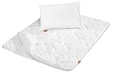 sleepling 197123 Kinder Betten Set | Kinderkopfkissen Kissen 40 x 60 cm + Bettdecke 100 x 135 cm 4-Jahreszeiten | Mikrofaser Decke | Ökotex | Wärmeklassengarantie | Made in EU, weiß