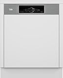 Beko BDSN38440X Einbau-Geschirrspüler 60 cm teilintegriert, für 14 Maßgedecke, 3 Spülebenen, 5 Temperaturen, Schnell+, SteamGloss Trocknung, CornerIntense, TrayWash
