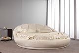 Casa Padrino Luxus Rundbett Cremefarben Ø 240 x H. 90 cm - Rundes Doppelbett - Luxus Schlafzimmer Möbel