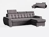Robin Inspire Couch L Form Eckcouch Sofa Ecksofa Universell Links Und Rechts Mit Schlaffunktion Bettkasten Stauraum 240 x 165 x 87 cm Easy Clean Graphit Tosaro