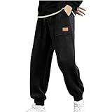 Generisch Herren Cordhose Jogginghose Kordelzug Elastischer Bund Bequeme Weite Freizeithose Herren Jogger Cargo Hose Atmungsaktive Sporthose Herren Lang Winterhose Weite Hose Herren