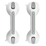 Newthinking Haltegriff mit Saugnapf, Dusche Saugnapf Haltegriff mit Saugwarnung 30cm, Haltegriff Dusche Ohne Bohren Haltegriff Badewanne Badezimmer Gehhilfe für Senioren Bad, 2 Stücke