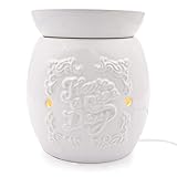 Candle Lite elektrische Duftlampe | Duftlampe Boro | Aromalampe für Duftwachs | Raumduft Elektrisch | Duftlampe Keramik Weiß | Lampe für Büro, Schlafzimmer, Yoga
