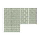 Alwayspon Fliesenaufkleber, Salbeigrün, selbstklebend, zum Aufkleben auf Fliesen, Transferaufkleber für Badezimmer, Küche, Spritzschutz, abziehen und aufkleben, Vinyl-Boden-Wandfliesen, Aufkleber, 10