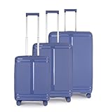 Stratic Straw T Hartschalen-Koffer Trolley Koffer-Set Reisekoffer, nachhaltig, 4 Rollen, erweiterbar, TSA-Schloss (Größe S,M,L,Navy)