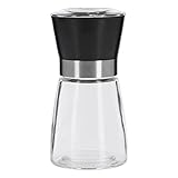 Westmark Gewürzmühle, Mit Keramikmahlwerk, Stufenlose Regulierung, Glas/Kunststoff, Schwarz/Silber/Transparent, 63542260, Blacky, 1 Stück
