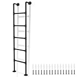 Stabile Schmiedeeiserne Etagenbettleiter – rutschfeste Kletterstufe für Dachboden, Wohnheim, Keller, Feuer, Flucht – 260 cm, robuste Mehrzweckleiter für drinnen und draußen
