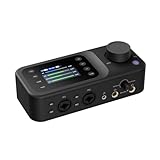 AMIX40U Audio Interface mit Pro-Vorverstärker/10 Kanäle/Dual XLR oder 6.35mm Audio Port/48V Phantom Power/Bluetooth/LCD Bildschirm, tragbarer Audio Mixer für Gitarristen/Produzenten auf PC/Mac