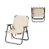 Generisch Tragbarer Campingstuhl, klappbarer Camping-Strandstuhl, ultraleichter Angelstuhl aus Aluminium für Camping, Rasen, Wandern, Reisen(White)