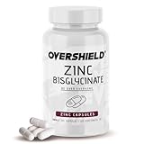 Overshield® Zinc Bisglycinate – Hochdosiert – 25 mg reines Zink pro Kapsel – 120 vegane Kapseln – made in germany – magenschonend – Zink für Immunsystem, Haut & Zellschutz