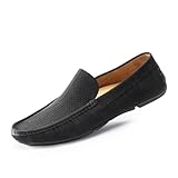 Cusolemore Klassische Herren Mokassins Flache Slipper Loafers Slip On Herrenschuhe, Gummi Sohle, Fahrende Schuhe Comfort Schuhe Black 44