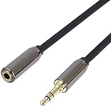 PremiumCord Verlängerung HQ-Klinkenkabel 3,5mm, Klinkenstecker 3,5mm, StereoJack Stecker auf Buchse, Aux Headset Audio Verlängerungskabel, Geschirmt, Metallverbinder, M/F, Länge 3 m