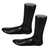 TOBBOMEY 2 Stück Sockendisplay Fußmodell aus Kunststoff Realistisches Fußmannequin in Schwarz für Damensocken Stabil und Langlebig für Schaufenster und Ladendekoration