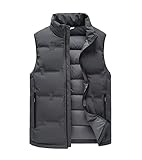 Ryakos Steppweste Down Leichte Daunenweste für Herren mit gesteppter Winter-Pufferjacke mit Stehkragen Weste Winterjacke (Blue : G, Size : 6XL)