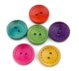50 Stück kleine Premium Holzknöpfe rund, bunt, in den Größen 10mm, 15mm, 20mm wählbar - Zweilochknöpfe zum basteln zum annähen nähen Kinderknöpfe Kinderkleidung farbige Bastelknöpfe (10mm, bunt)