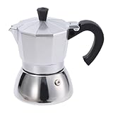 Kaffee-Herd, Kaffeemaschine, Metall-Kaffee-Perkolator, Herdplatte Espressokocher, Metallkonstruktion, altmodisches Design, Kaffeemaschine, Zubehör, klassische Herdplatte, Espresso, kleine Kaffeekanne,