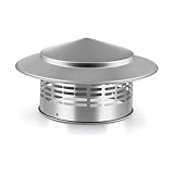 Kaminabdeckung Rund Mit Sieb, Kappe Aus Edelstahl 304 for Den Einsatz Als Kaminabzug-Ofenrohraufsatz Im Außenbereich