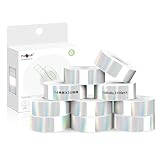 PARLAIM Etikettenband, 30 mm x 14 mm, 210 Etiketten pro Rolle, 10 Rollen, 2100 Thermoaufkleber, kompatibel mit D30, für Schule, Zuhause, Büro, Aktenordner, holografisches Silber