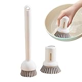Spülbürste - Topfreinigungswerkzeug mit langem Griff - Multifunktions-Drehbare Bürste zum Spülen von Geschirr, Töpfen und Pfannen