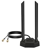 Nelawya 8dBi Dualband WLAN Antenne 2.4GHz 5GHz 5.8GHz RP-SMA Adapter mit Magnetfuß Innenantenne Kompatibel PCI Wireless Bluetooth TP-Link Dlink Überwachungskamera Karte