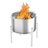 Feuerstellenständer Feuerstelle Ständer für Ofen, Edelstahl Verstellbarer Faltbare Feuerschalen Feuertonne Zubehör für Outdoor Camping Kamin