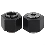 2-teiliges Oberfräsen-Spannzangen-Set, 6,35 mm und 12 mm, kompatibel mit 2610906283, 2610906284, 2610906287, DW621, DW616, DW618 Elektrowerkzeug-Ersatz