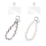 CHENGCKJ 2 Stück Handykette Kurz Handgelenk Handyanhänger Perlen Handy Anhänger Handyschmuck Handyband Handschlaufe für Smartphone Taschen Schlüssel