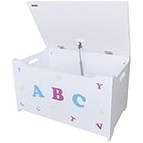 Licht-Erlebnisse Sitzbank mit Stauraum Weiß Bunt 60 x 53 x 35,5 cm Truhenbank Kinderzimmer Babyzimmer Bank Truhe