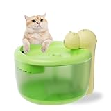 PJDDP Wasserbrunnen Für Katzen, 2.2L Kabellos Katzenbrunnen Mit Bewegungsmelder, Ultra Silent Trinkbrunnen Für Katze, Leicht Zu Reinigen Haustier Trinkbrunnen,Grün