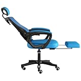 LULUMAIC Ergonomischer Bürostuhl aus Netzstoff mit Fußstütze, Kopfstütze und Rückenlehne, 360-Grad-drehbarer Arbeitsstuhl mit Verstellbarer 90°-145°-Neigung, Computer-Chefschreibtischstuhl mit Rollen