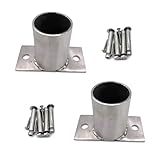 Pfostenträger Aufschraubhülse 1 2 3 4 5 6 8 10 Stück Zaunpfostensockel Für Beton, Robuster Holzpfosten-Zaunanker/Stützhalterungsflansch Mit Schraubensatz Für Runde Säulenböden, Durchmesser 60 – 200 Mm