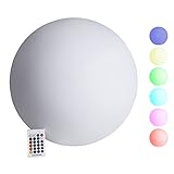 VERDOBA LED Kugelleuchte mit Akku - wasserfeste LED Leuchtkugel mit Farbwechsel und USB-C Anschluss - dimmbare LED Kugel für außen & innen - 20 cm große Kugel Lampe mit Schutzklasse IP67