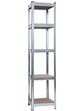 SCHULTE Regalwelt Schwerlastregal mit 5 MDF-Böden, 180x40x40 cm (HxBxT), 150 Kg Traglast pro Boden, verzinkt