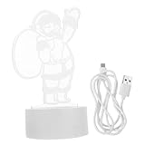 BESTonZON Weihnachtsnachtlicht Led-licht Weihnachtsmann-figur 3d-vision-licht 3d Nachttischlampe Led-nachtlichtbirnen Spielzeug Nachtlicht Nachtlampe Kind Acryl Vision Licht Berühren
