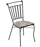 Dehner Mosaikstuhl Grazia, 90 x 47 x 40 cm, Eisen/Stein, pulverbeschichtet/galvanisiert, grau/braun