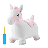Hüpfpferd | Aufblasbares Hüpftier Plüschtier Für Kleinkinder | Interaktives Plüschspielzeug Für Mädchen Vorschulkinder Spielplatz Park Garten
