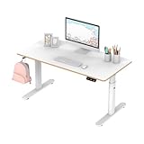 ULTRADESK Kinder Computertisch Elektrischer Gaming-Schreibtisch Pulsar Höhenverstellung - für Schüler - Platz für Zwei Monitore - Beinfreiheit und Mehr - Inklusive Zubehör - 120x60x55-81cm - Weiß
