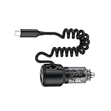 ZwaitL 12–24 V Auto LKW SUV USB C Ladeadapter Typ-C Autoladung 65 W Schnellladung mit 45 W Typ-C-Kabel Ladeadapter