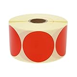 Prolac Markierungspunkte – 1000 Stück Bunte Klebepunkte auf Rolle, 25x25 mm - Rot, Glue Dots, Selbstklebende, Runde Aufkleber perfekt für Kennzeichnung im Büro, Sticker rund