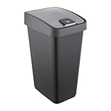 keeeper Premium Abfallbehälter mit Flip-Deckel, Soft Touch, 45 l, 40 x 30 x 61,5 cm, Magne, Grau (Graphit)