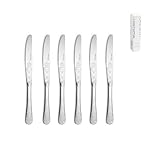 Besteckset mit 6 Dessertmessern, antike Kollektion, aus Edelstahl 18/10, spülmaschinenfest, eigene Herstellung - Portugal, Europa.
