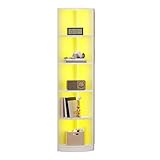 YITAHOME Eckregal Bücherregal, Eckregal stehend mit 5 Ebenen, Bücherregal mit Einstellbarer LED-Beleuchtung, Standregal, Aufbewahrungsregal, für Wohnzimmer, Büro, Schlafzimmer, Weiß, 30 x 30 x 180 cm