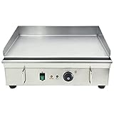 KAUTO Kommerzielle elektrische Grillplatte, 3000 W, alle Edelstahl-Thermostat-Steuerung, elektrische Grill-Kochplatte für den gewerblichen und Restaurantgebrauch (54 cm x 34 cm)