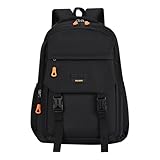 IQYU Fahrrad Rucksäcke Herren Wasserdicht College Laptop Rucksack Männer und Frauen 15,6 Schule Junior High School Schultasche Teenager Mädchen Anti Reise Rucksack Casual (Black, One Size)