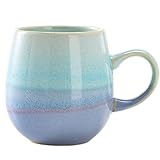 YDoLimmer500ml Große Kapazität Kaffeetasse Becher Mit Griff Teetasse Kakaobecher Cappuccinotasse Home Office Geschenk (Sea Blue)