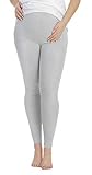 BeLady Damen Leggins Umstandsleggins knöchellang für Schwanger Lange aus Baumwolle Hose Viele Farben Schwarz Grafitgrau Dunkelblau Grau Weiß Braun (Grau, 3XL)