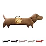 LESCHI Wärmekissen für Mikrowelle (52x20 cm), aus 100% Bio Baumwolle und Bio Weizen, Hund Braun, Körnerkissen, Nackenwärmer ideal als Wärmespender und zur Entspannung von Rücken Schulter Nacken Hals