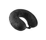 Egret Memory Foam Nackenhörnchen für Reisen - Ergonomische Unterstützung für Kopf, Nacken & Kinn - Super Leicht Nackenkissen für Flugzeug, Auto, Büro (Schwarz)