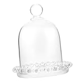 CIYODO Abdeckplatte aus Glas hochzeitsdeko hochzeitsdeco Tortenplatte mit Abdeckung Glasplatte kleine Kuppel Kuchenhalter mit Deckel zartes Desserttablett Tortenplatten-Server Transparent