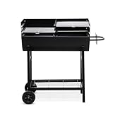 tepro Detroit 1037 – XL Holzkohle‑Grillfass mit Ablage, verchromte Grillroste & flexibel höhenverstellbar